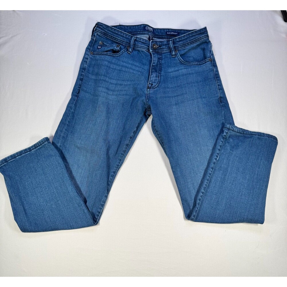 Chaps Jeans Men’s 32x30 Slim Straight Blue Denim Mid Rise Classic Fit
